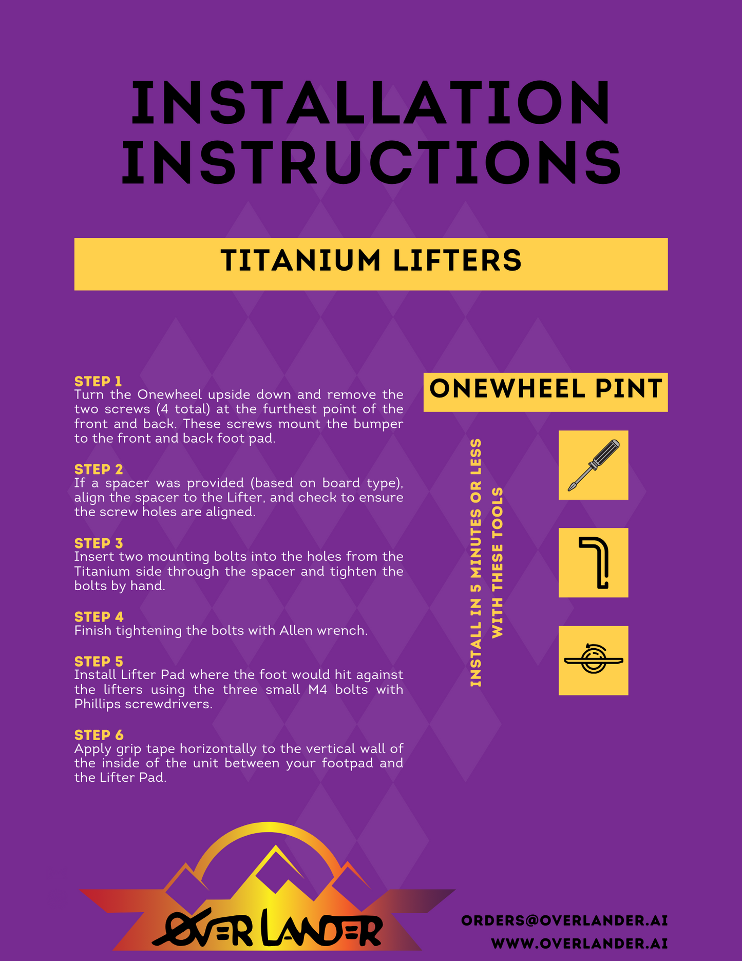 OG Titanium Lifter Single for Onewheel Pint/Pint X